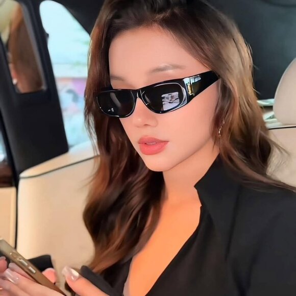 Saint Laurent SLM140 003 Sunglasses Havana Rectangle Frame, Grey Lenses main image 5